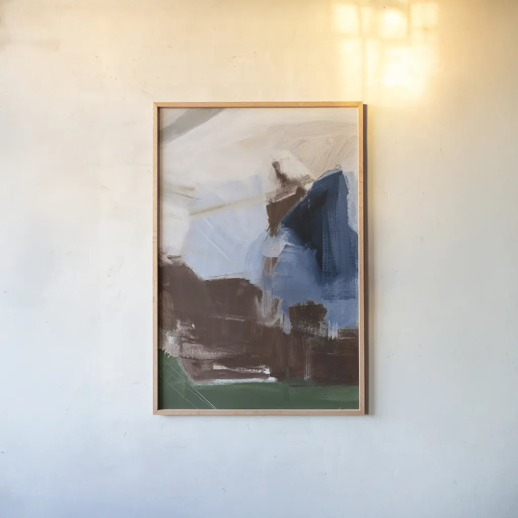 Riverbank Dark Crop by Pamela Munger. shown as a paper print in a natural frame. Available as a archival giclee rolled canvas, fine art paper, or poster print. SKU 81731h.