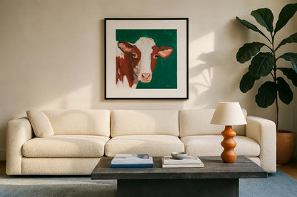 Rusty by Pamela Munger. Displayed in a glass frame with matte in a clean modern living room. Available as an archival giclee rolled canvas, fine art paper, or poster print. SKU 74776a.
