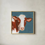 Rusty Blue by Pamela Munger. Shown in a natural wood glass frame for a timeless modern aesthetic. Available as an archival giclee rolled canvas, fine art paper, or poster print. SKU 76390a.