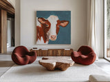 Rusty Blue by Pamela Munger. Shown as extra-large giant wall art in a modern living room. Available as an archival giclee rolled canvas, fine art paper, or poster print. SKU 76390a.