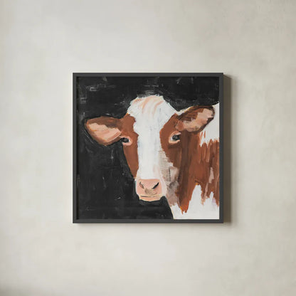 Rusty Flipped on Black by Pamela Munger. Shown in a sleek black glass frame for a contemporary gallery look. Available as an archival giclee rolled canvas, fine art paper, or poster print. SKU 80751a.