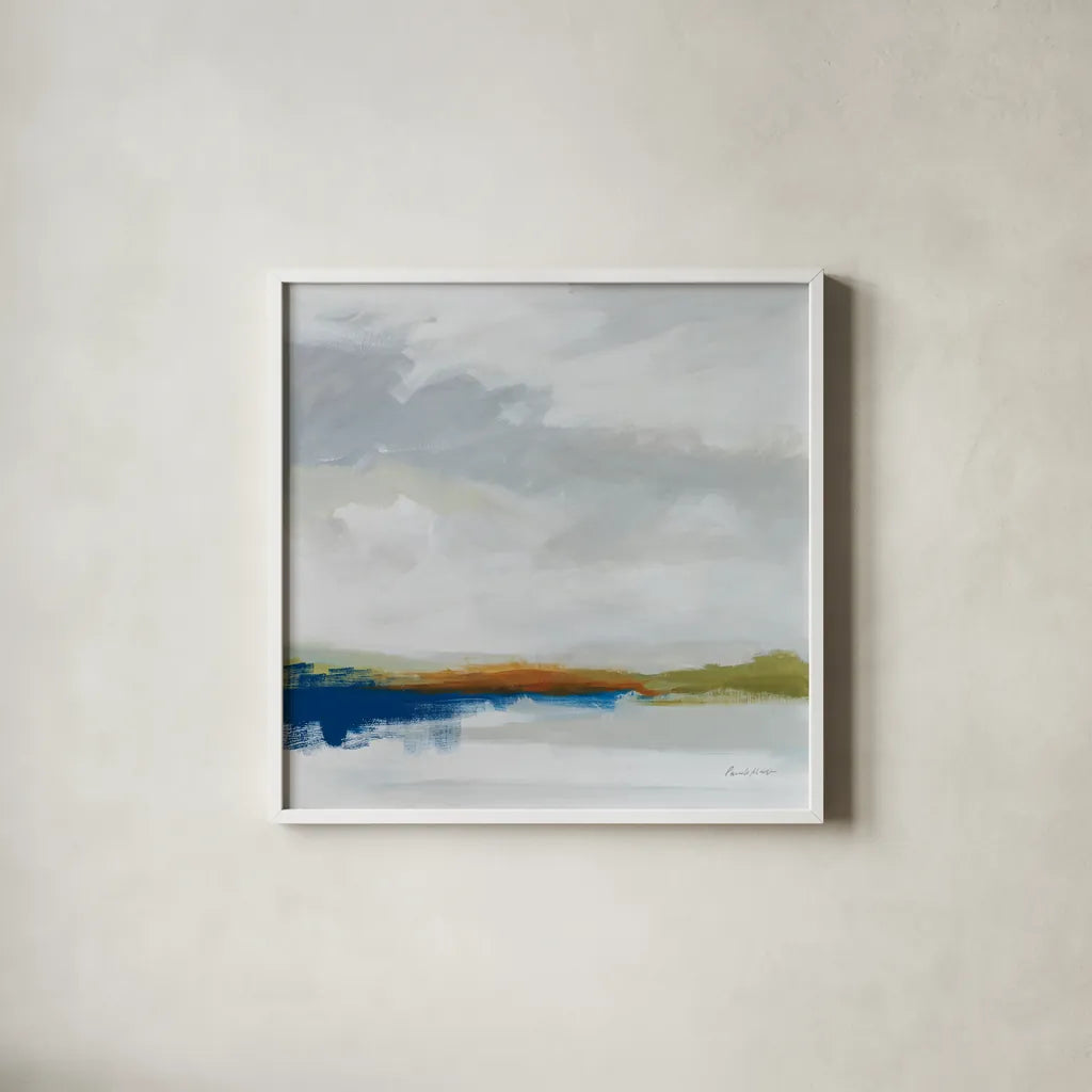 Save the Day by Pamela Munger. Shown in a crisp white glass frame for a clean and minimalist style. Available as an archival giclee rolled canvas, fine art paper, or poster print. SKU 79481a.