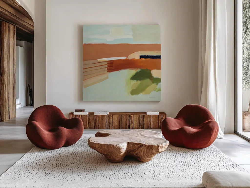 Secrets in the Desert by Pamela Munger. Shown as extra-large giant wall art in a modern living room. Available as an archival giclee rolled canvas, fine art paper, or poster print. SKU 79976a.