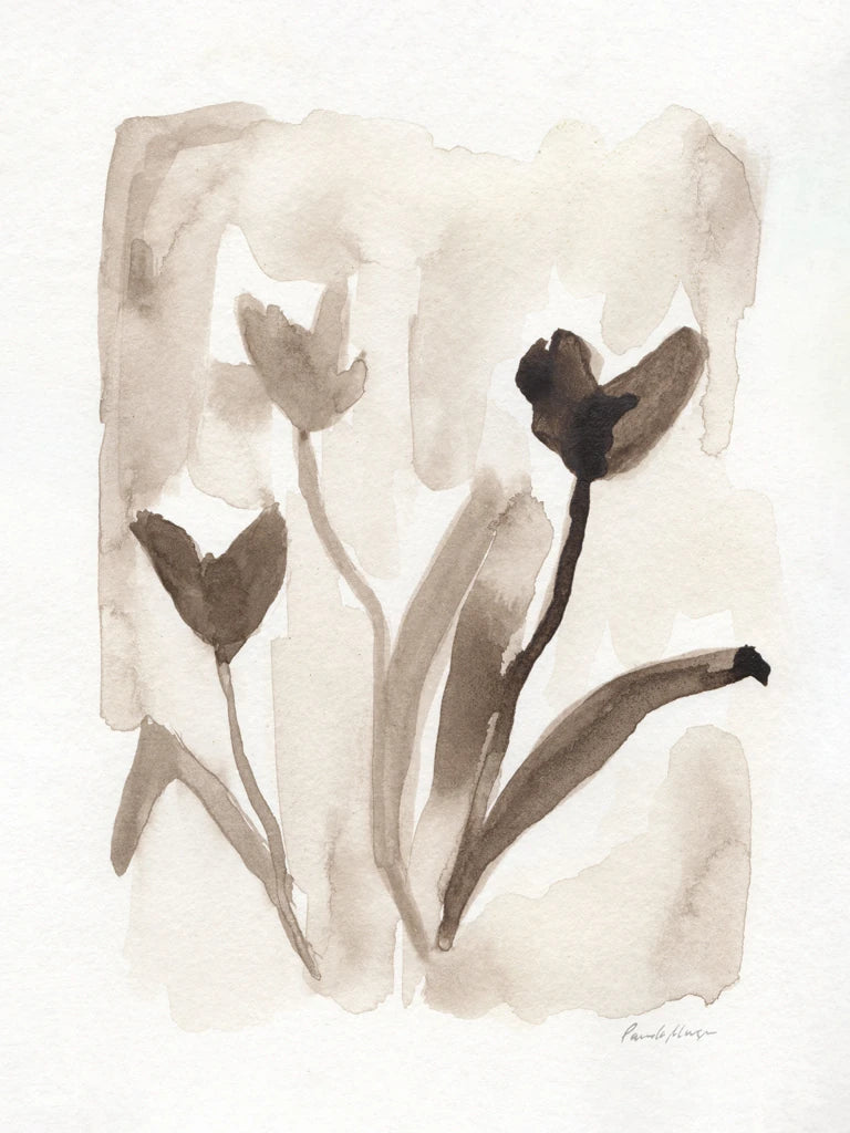 Sepia Florals I v2 by Pamela Munger
