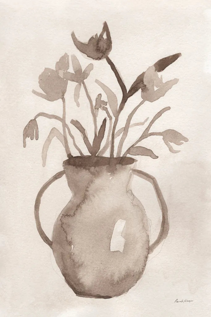 Sepia Vase by Pamela Munger. SKU 96343h. Archival Giclee Fine art print for wall decor.