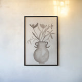 Sepia Vase II by Pamela Munger. shown as a paper print in a black flame. Available as a archival giclee rolled canvas, fine art paper, or poster print. SKU 99717h.