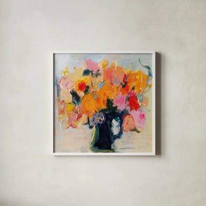 Showy by Pamela Munger. Shown in a crisp white glass frame for a clean and minimalist style. Available as an archival giclee rolled canvas, fine art paper, or poster print. SKU 86905a.