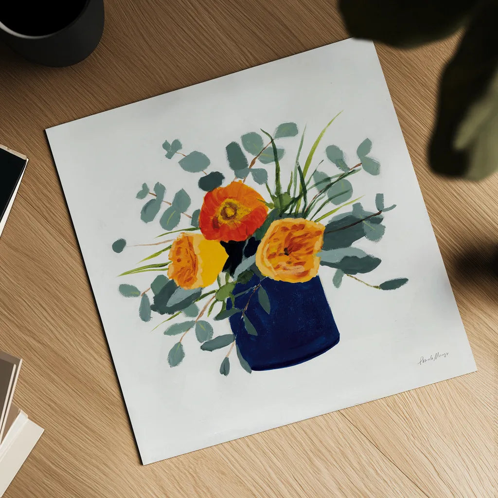Simplicity Bouquet I by Pamela Munger. Shown as a detailed flat fine art print, highlighting archival giclee quality. Available as an archival giclee rolled canvas, fine art paper, or poster print. SKU 68960a.