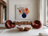 Simplicity Bouquet II by Pamela Munger. Shown as extra-large giant wall art in a modern living room. Available as an archival giclee rolled canvas, fine art paper, or poster print. SKU 68961a.