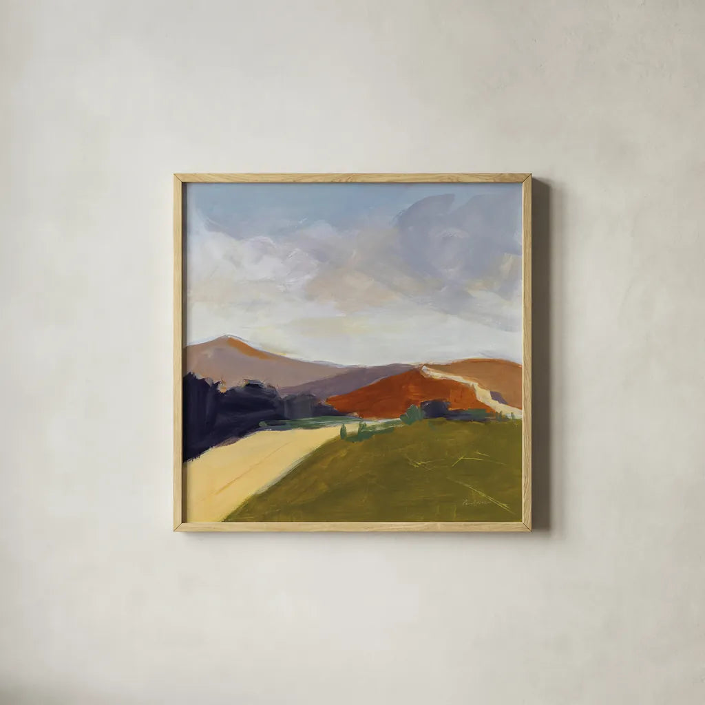 Sing to the Mountains by Pamela Munger. Shown in a natural wood glass frame for a timeless modern aesthetic. Available as an archival giclee rolled canvas, fine art paper, or poster print. SKU 82845a.
