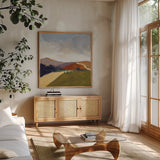Sing to the Mountains by Pamela Munger. Shown in a natural wood frame in a cozy modern living room. Available as an archival giclee rolled canvas, fine art paper, or poster print. SKU 82845a.