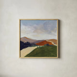 Sing to the Mountains Green by Pamela Munger. Shown in a natural wood glass frame for a timeless modern aesthetic. Available as an archival giclee rolled canvas, fine art paper, or poster print. SKU 83258a.