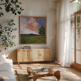 Sky High by Pamela Munger. Shown in a natural wood frame in a cozy modern living room. Available as an archival giclee rolled canvas, fine art paper, or poster print. SKU 101615a.