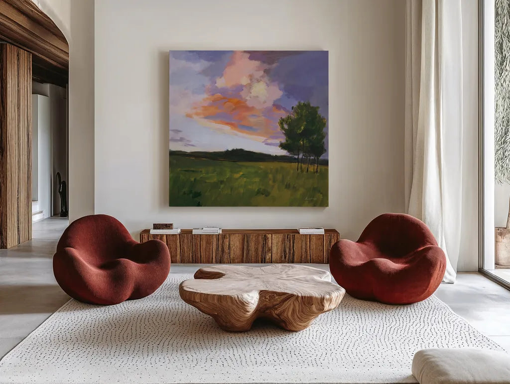 Sky High by Pamela Munger. Shown as extra-large giant wall art in a modern living room. Available as an archival giclee rolled canvas, fine art paper, or poster print. SKU 101615a.