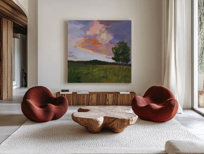 Sky High by Pamela Munger. Shown as extra-large giant wall art in a modern living room. Available as an archival giclee rolled canvas, fine art paper, or poster print. SKU 101615a.