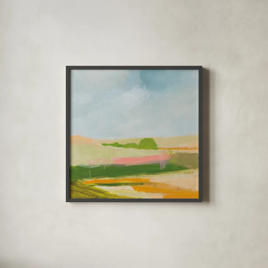 Spring Green by Pamela Munger. Shown in a sleek black glass frame for a contemporary gallery look. Available as an archival giclee rolled canvas, fine art paper, or poster print. SKU 74474a.