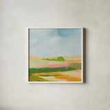 Spring Green by Pamela Munger. Shown in a crisp white glass frame for a clean and minimalist style. Available as an archival giclee rolled canvas, fine art paper, or poster print. SKU 74474a.