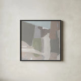 Spring Green Abstract Cool Neutral Crop by Pamela Munger. Shown in a sleek black glass frame for a contemporary gallery look. Available as an archival giclee rolled canvas, fine art paper, or poster print. SKU 95205a.