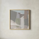 Spring Green Abstract Cool Neutral Crop by Pamela Munger. Shown in a natural wood glass frame for a timeless modern aesthetic. Available as an archival giclee rolled canvas, fine art paper, or poster print. SKU 95205a.