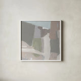 Spring Green Abstract Cool Neutral Crop by Pamela Munger. Shown in a crisp white glass frame for a clean and minimalist style. Available as an archival giclee rolled canvas, fine art paper, or poster print. SKU 95205a.