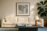 Spring Green Abstract Cool Neutral Crop by Pamela Munger. Displayed in a glass frame with matte in a clean modern living room. Available as an archival giclee rolled canvas, fine art paper, or poster print. SKU 95205a.