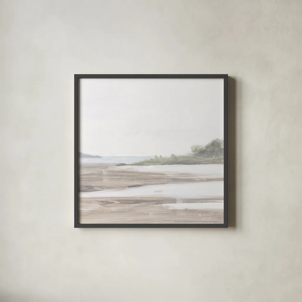 Spring Tide Neutral Crop by Pamela Munger. Shown in a sleek black glass frame for a contemporary gallery look. Available as an archival giclee rolled canvas, fine art paper, or poster print. SKU 78208a.