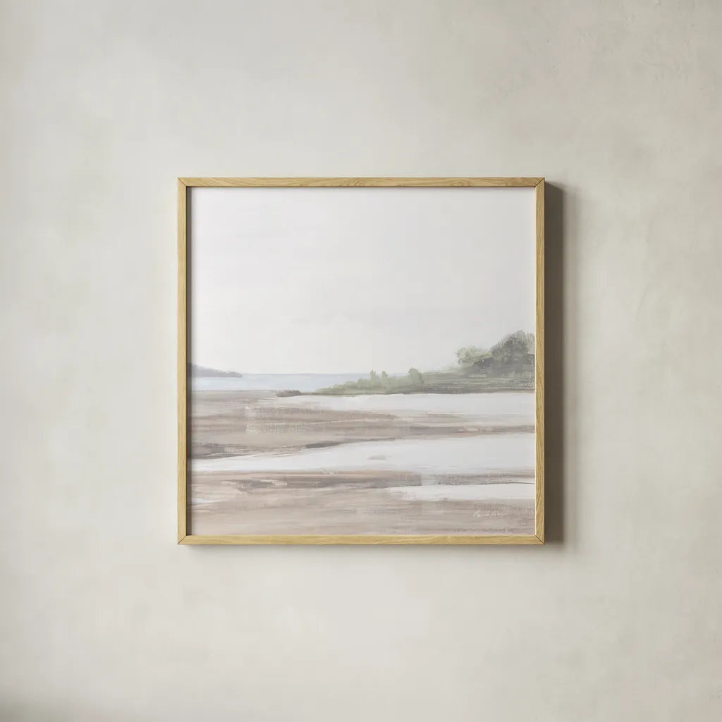 Spring Tide Neutral Crop by Pamela Munger. Shown in a natural wood glass frame for a timeless modern aesthetic. Available as an archival giclee rolled canvas, fine art paper, or poster print. SKU 78208a.