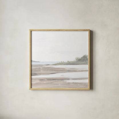 Spring Tide Neutral Crop by Pamela Munger. Shown in a natural wood glass frame for a timeless modern aesthetic. Available as an archival giclee rolled canvas, fine art paper, or poster print. SKU 78208a.