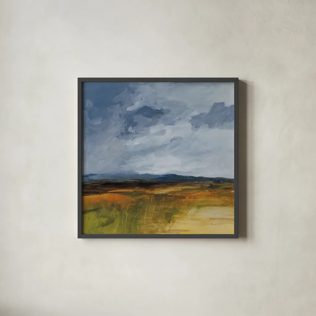 Storm Over Buckhorn by Pamela Munger. Shown in a sleek black glass frame for a contemporary gallery look. Available as an archival giclee rolled canvas, fine art paper, or poster print. SKU 87348a.