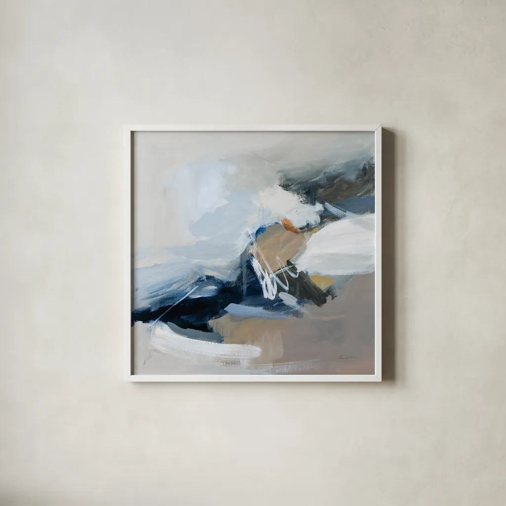 Surfacing by Pamela Munger. Shown in a crisp white glass frame for a clean and minimalist style. Available as an archival giclee rolled canvas, fine art paper, or poster print. SKU 70537a.