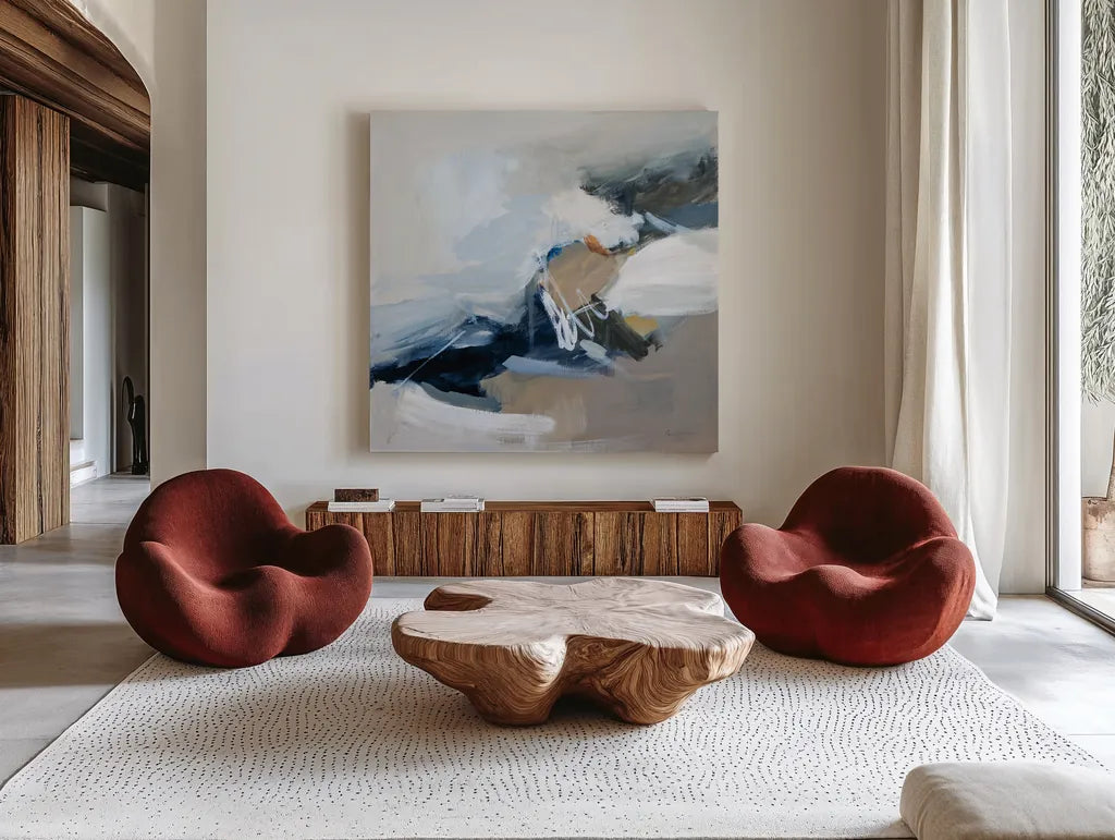 Surfacing by Pamela Munger. Shown as extra-large giant wall art in a modern living room. Available as an archival giclee rolled canvas, fine art paper, or poster print. SKU 70537a.