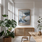 Surfacing Crop by Pamela Munger. shown as a print in a natural wood frame in a dining room. Available as a archival giclee rolled canvas, fine art paper, or poster print. SKU 70537h.