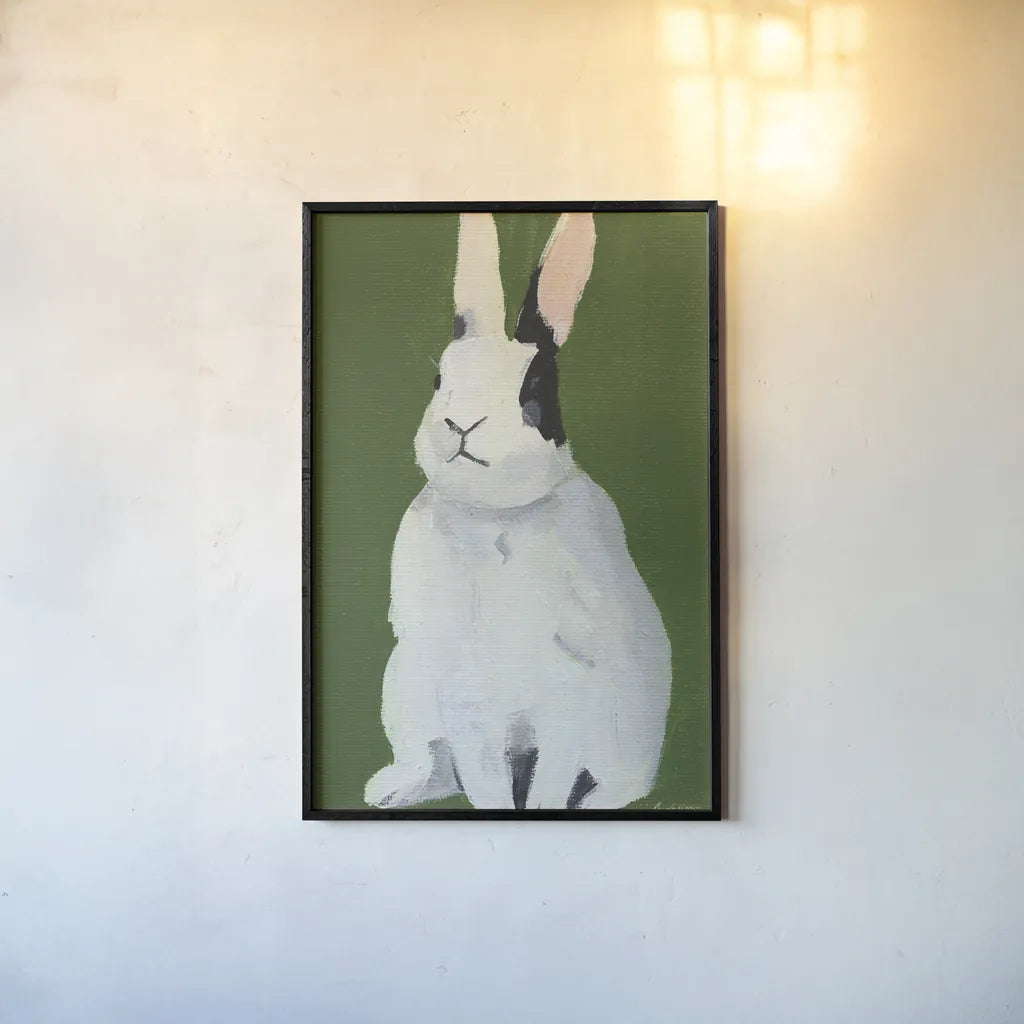 Sweet Bunny by Pamela Munger. shown as a paper print in a black flame. Available as a archival giclee rolled canvas, fine art paper, or poster print. SKU 79319h.