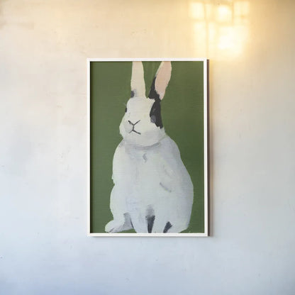 Sweet Bunny by Pamela Munger. shown as a paper print in a white frame. Available as a archival giclee rolled canvas, fine art paper, or poster print. SKU 79319h.