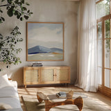 This Land II by Pamela Munger. Shown in a natural wood frame in a cozy modern living room. Available as an archival giclee rolled canvas, fine art paper, or poster print. SKU 69769a.