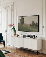 Tree Family by Pamela Munger. shown as a framed stretched canvas in a living room above a console. Available as a archival giclee rolled canvas, fine art paper, or poster print. SKU 79315i.