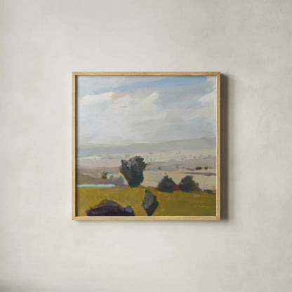 View of the Valley by Pamela Munger. Shown in a natural wood glass frame for a timeless modern aesthetic. Available as an archival giclee rolled canvas, fine art paper, or poster print. SKU 68959a.