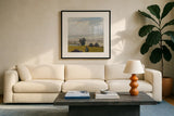 View of the Valley by Pamela Munger. Displayed in a glass frame with matte in a clean modern living room. Available as an archival giclee rolled canvas, fine art paper, or poster print. SKU 68959a.
