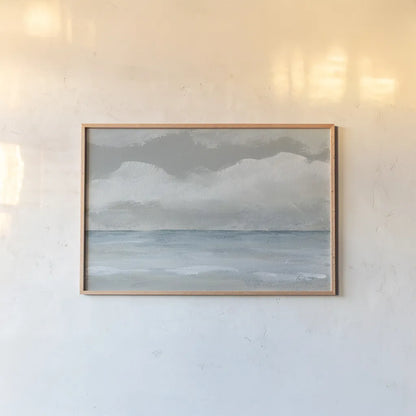 Wave Walk by Pamela Munger. shown as a paper print in a natural frame. Available as a archival giclee rolled canvas, fine art paper, or poster print. SKU 86704i.