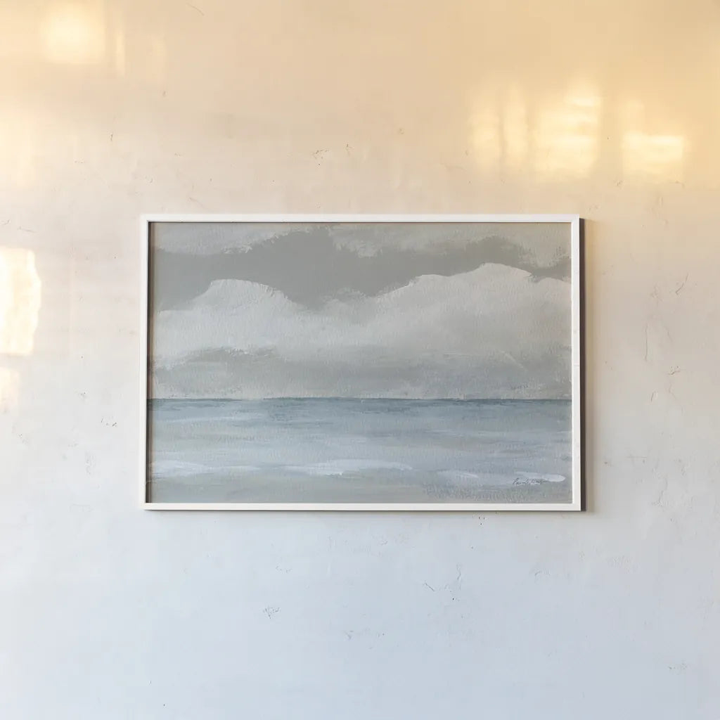 Wave Walk by Pamela Munger. shown as a paper print in a white frame. Available as a archival giclee rolled canvas, fine art paper, or poster print. SKU 86704i.