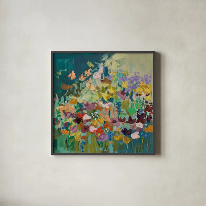 Wildflowers by Pamela Munger. Shown in a sleek black glass frame for a contemporary gallery look. Available as an archival giclee rolled canvas, fine art paper, or poster print. SKU 85511a.