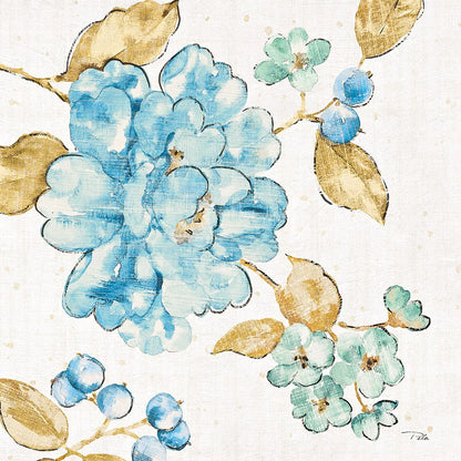 Blue Blossom II by Pela. SKU 29960a. Archival Giclee Fine art print for wall decor.