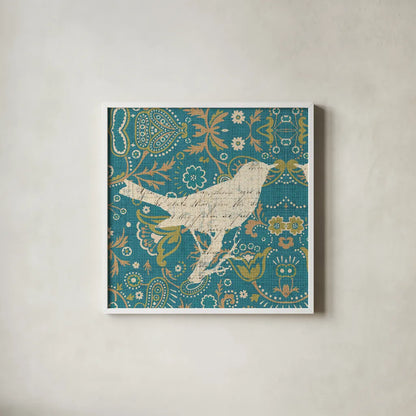 Bohemian Nature I by Pela. Shown in a crisp white glass frame for a clean and minimalist style. Available as an archival giclee rolled canvas, fine art paper, or poster print. SKU 13941a.