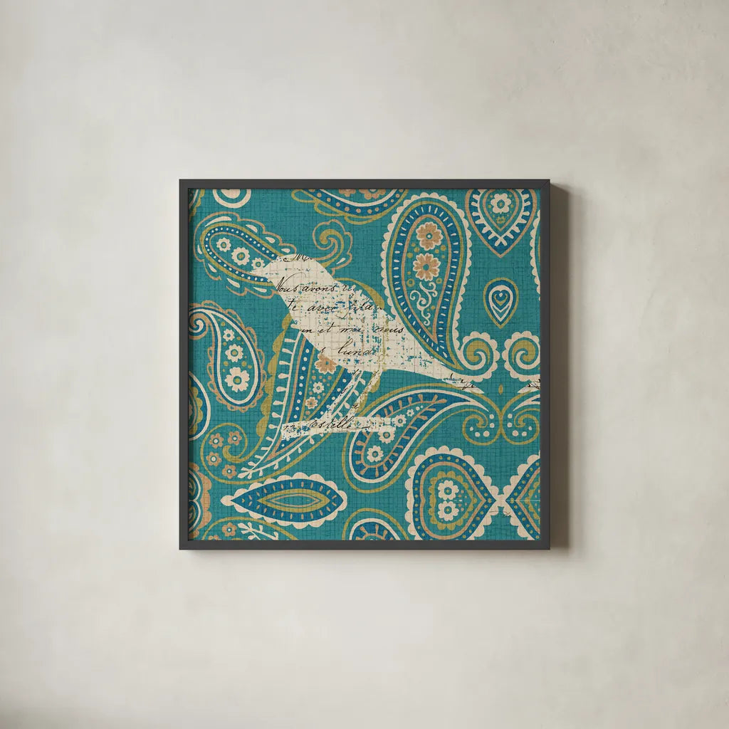 Bohemian Nature II by Pela. Shown in a sleek black glass frame for a contemporary gallery look. Available as an archival giclee rolled canvas, fine art paper, or poster print. SKU 11506a.