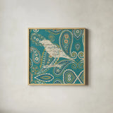 Bohemian Nature II by Pela. Shown in a natural wood glass frame for a timeless modern aesthetic. Available as an archival giclee rolled canvas, fine art paper, or poster print. SKU 11506a.