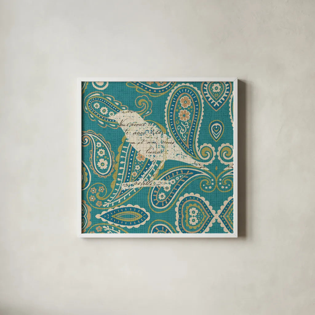 Bohemian Nature II by Pela. Shown in a crisp white glass frame for a clean and minimalist style. Available as an archival giclee rolled canvas, fine art paper, or poster print. SKU 11506a.