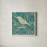 Bohemian Nature II by Pela. Shown in a crisp white glass frame for a clean and minimalist style. Available as an archival giclee rolled canvas, fine art paper, or poster print. SKU 11506a.