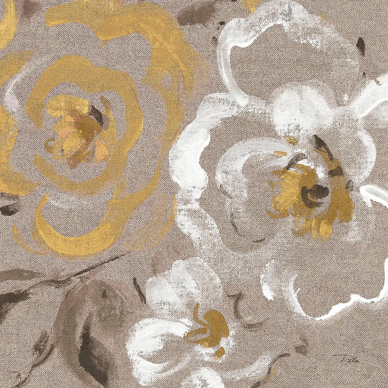 Brushed Petals III Gold by Pela. SKU 17326a. Archival Giclee Fine art print for wall decor.