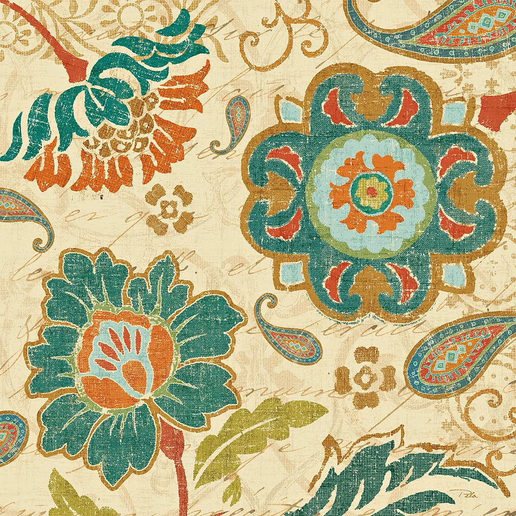 Fall Paisley III by Pela. SKU 11250a. Archival Giclee Fine art print for wall decor.