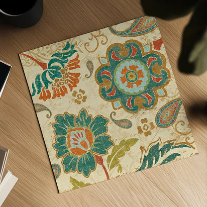 Fall Paisley III by Pela. Shown as a detailed flat fine art print, highlighting archival giclee quality. Available as an archival giclee rolled canvas, fine art paper, or poster print. SKU 11250a.